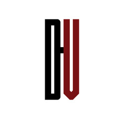 DV initial logo red and black
