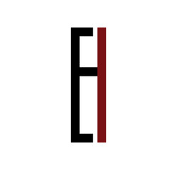EI initial logo red and black