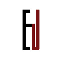 EJ initial logo red and black