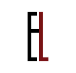 EL initial logo red and black