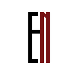 EN initial logo red and black