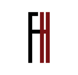 FH initial logo red and black
