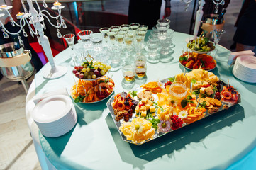 table set for wedding or another catered event