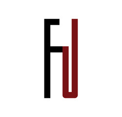 FJ initial logo red and black