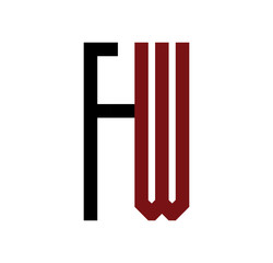 FW initial logo red and black