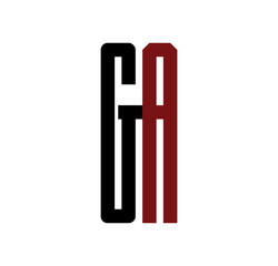 GA initial logo red and black