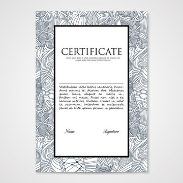 Graphic design template document with hand drawn doodle pattern.
