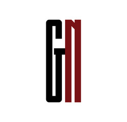 GN initial logo red and black