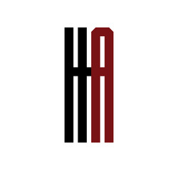 HA initial logo red and black