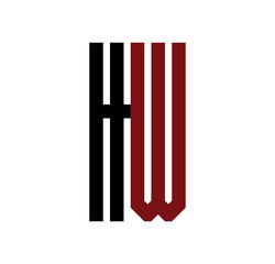 HW initial logo red and black