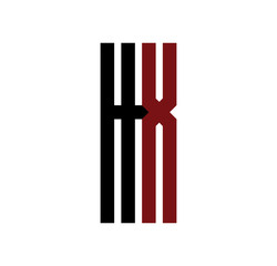 HX initial logo red and black