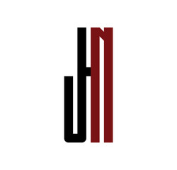 JN initial logo red and black
