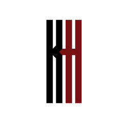 KH initial logo red and black