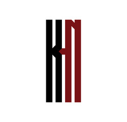 Obraz premium KN initial logo red and black