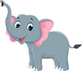 Vector illustration of cute elephant cartoon