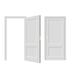 Isolated doors. Realistic vector illustration