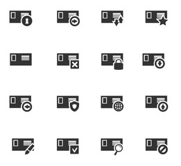 Mail and envelope icons set