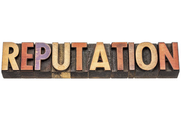 reputation word in wood type