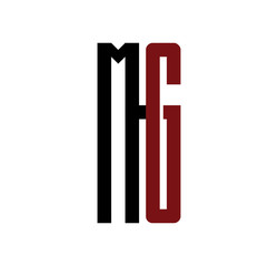 MG initial logo red and black