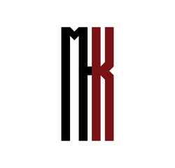MK initial logo red and black