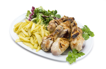 Menú con muslos de pollo