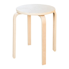 wooden stool on white background