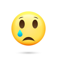 Crying emoticon. Isolated vector illustration on white background
