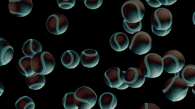 Flying baseballs. looping.