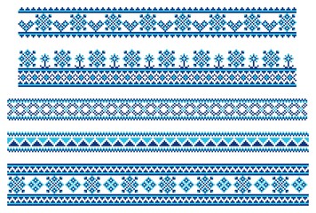 Set of embroidering pattern lines