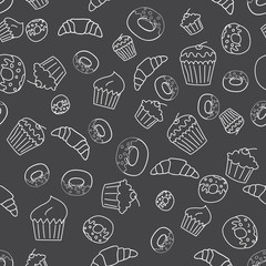 Bakery seamless pattern background.