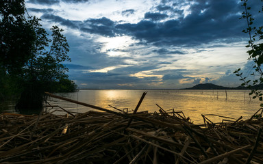 The Sunset in Songkhla Lake, Thailand