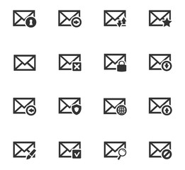 Mail and envelope icons set
