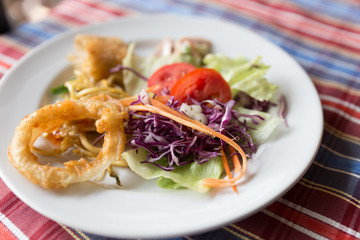 vegetable salad mix with appetizer on dish