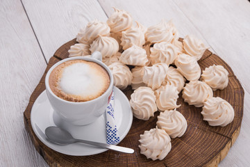 cup of cappuccino with zephyr