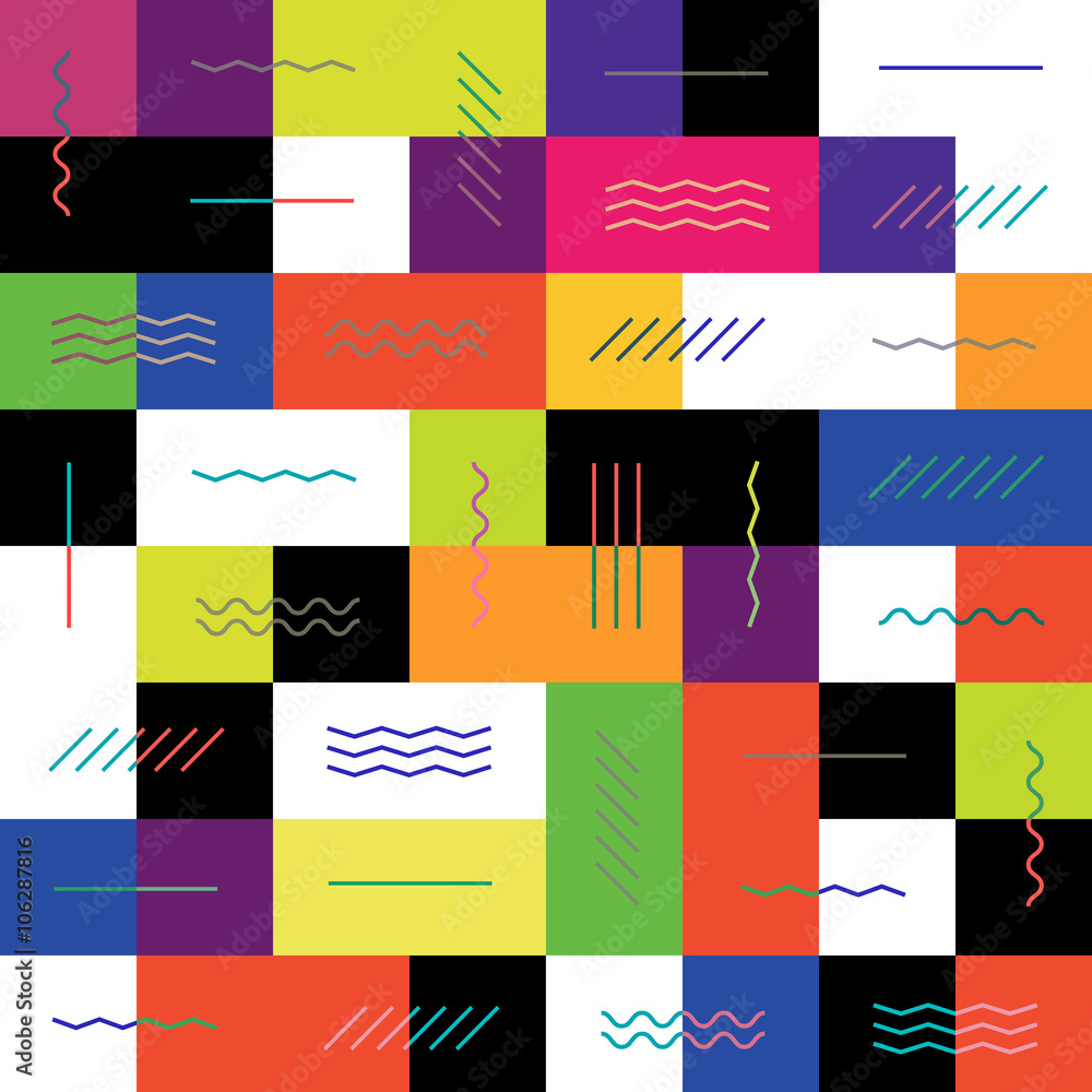 Poster geometric colorful background. seamless. colorful square tiles a