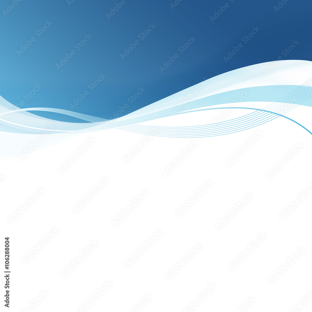 Poster smooth blue lines abstract background. vector illustration