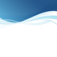 Smooth blue lines abstract background. Vector illustration