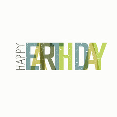 Earth Day Calebration Typography. Minimalistic logo for celebrat