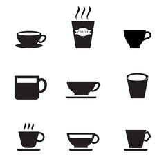 Coffee cup icons set