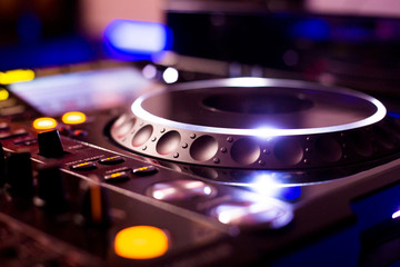 Fototapeta na wymiar DJ CD player and mixer