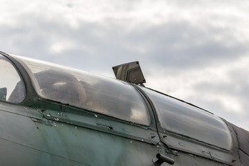 Fototapeta na wymiar Jet fighter cockpit mirror