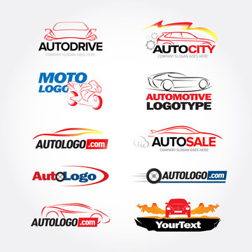 10 Auto logos car logo templates, Auto Cars,Car logo,Speed,automotive,auto services logo,car care logo, Isolated Vector Logo Template.