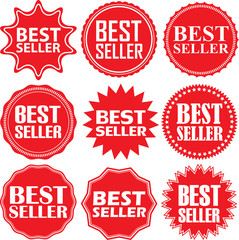 Best seller label set, best seller sticker set, vector illustrat