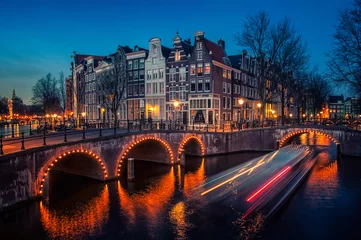 Zelfklevend Fotobehang Amsterdam Amsterdamse grachten