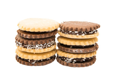 Sandwich cookies with chocolate