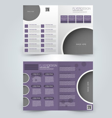 Abstract flyer design background. Brochure template. Can be used for magazine cover, business mockup, education, presentation, report. Purple color.