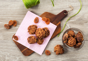 homemade cookies stuffed with energetic dried apricot