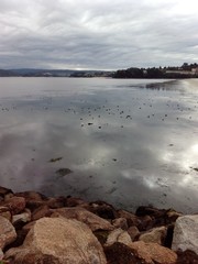 Clouds reflected in the sea
