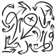 Vector Hand Drawn Grunge Arrows Collection