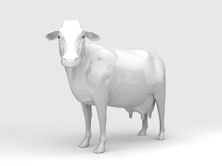 Front View Ceramic Cow